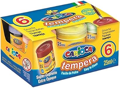 Carioca- Tempera Caja con 6 Vasos a 25ml, Multicolor (KO022): Amazon.es: Juguetes y juegos
