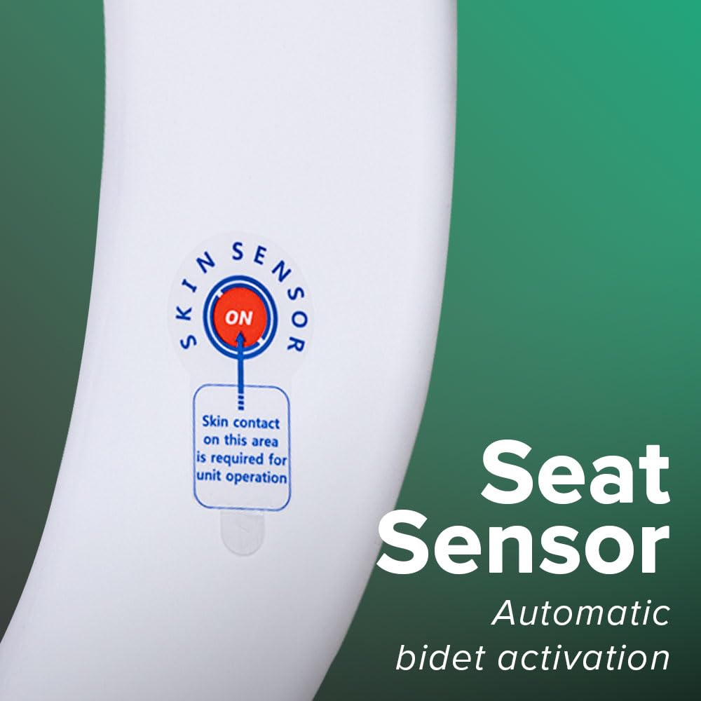 SmartBidet® SB-2000WE Electric Smart Bidet™ Toilet Seat with Heated Seat, Warm Air Dryer, Temperature Control Wash, and Control Panel, Elongated Seat