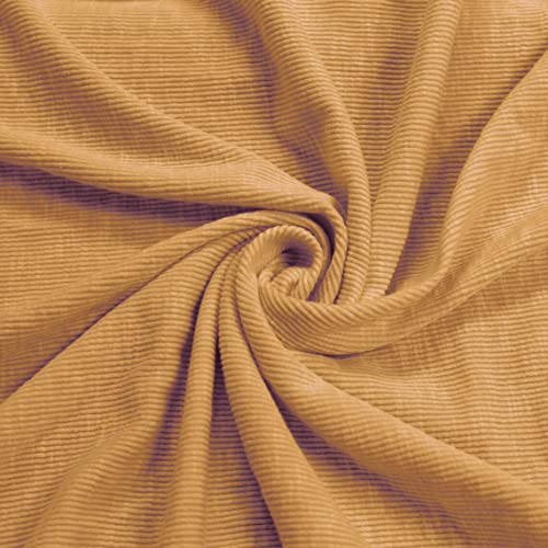 Solid Color Heavyweight Poly Cotton Spandex Sandwash 2x1 Rib Knit Fabric, Appar…