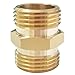 HQMPC Garden Hose Adapter Male to Male 3/4 Inch Brass Connector Double Male