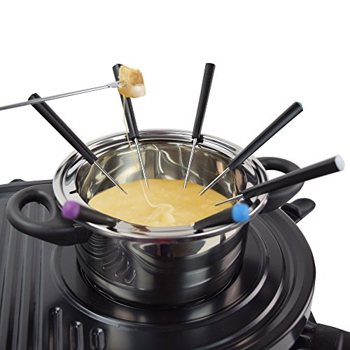 Syntrox Germany 4 in 1 Raclette-Grill-Fondue-Heißer Stein für 8 Personen – Bild 4