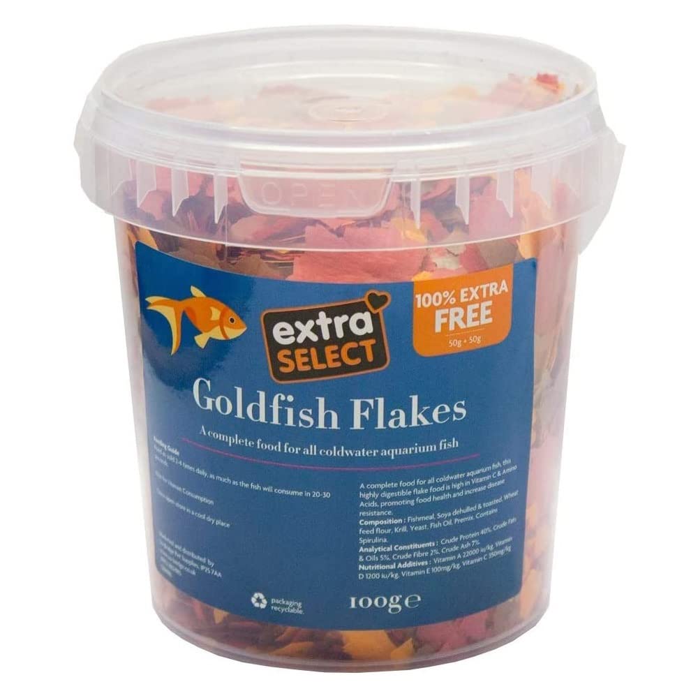 Extra Select Complete Dry Goldfish Flake Feed, 50 gm + 50 gm Free