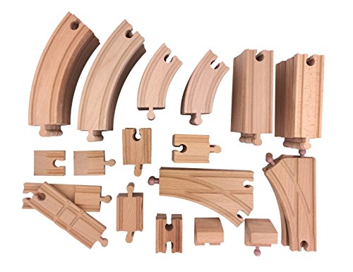 64 teilig Holz-Bahn Schienensortiment – Bild 5