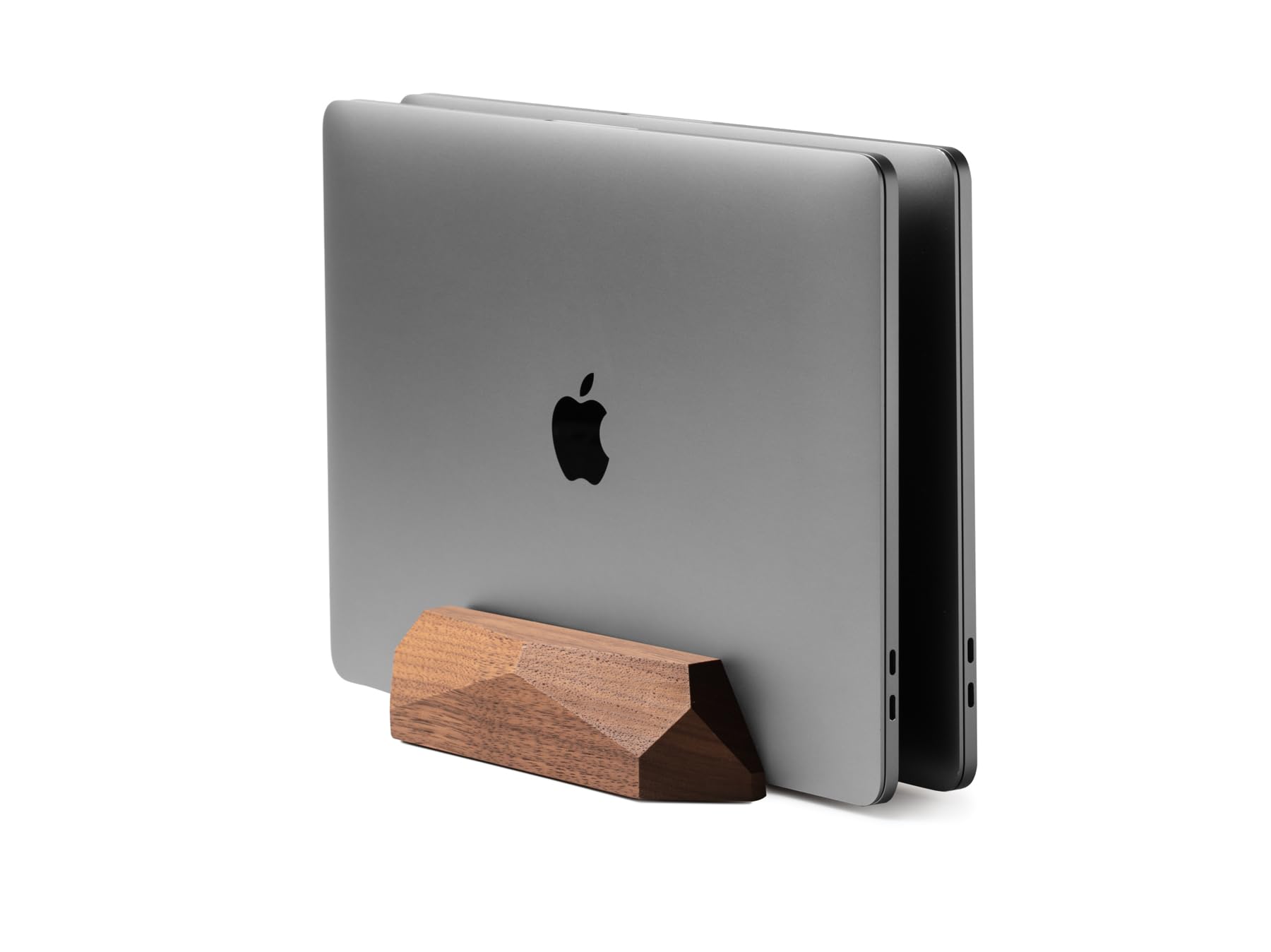 Oakywood Vertical Laptop Stand Wood - Adjustable Dual Slot Dock for Desk, Compatible with All MacBook Pro, MacBook Air, iPad, Handmade Walnut Oak Wood, Computer Stand, Holder for 2 Devices