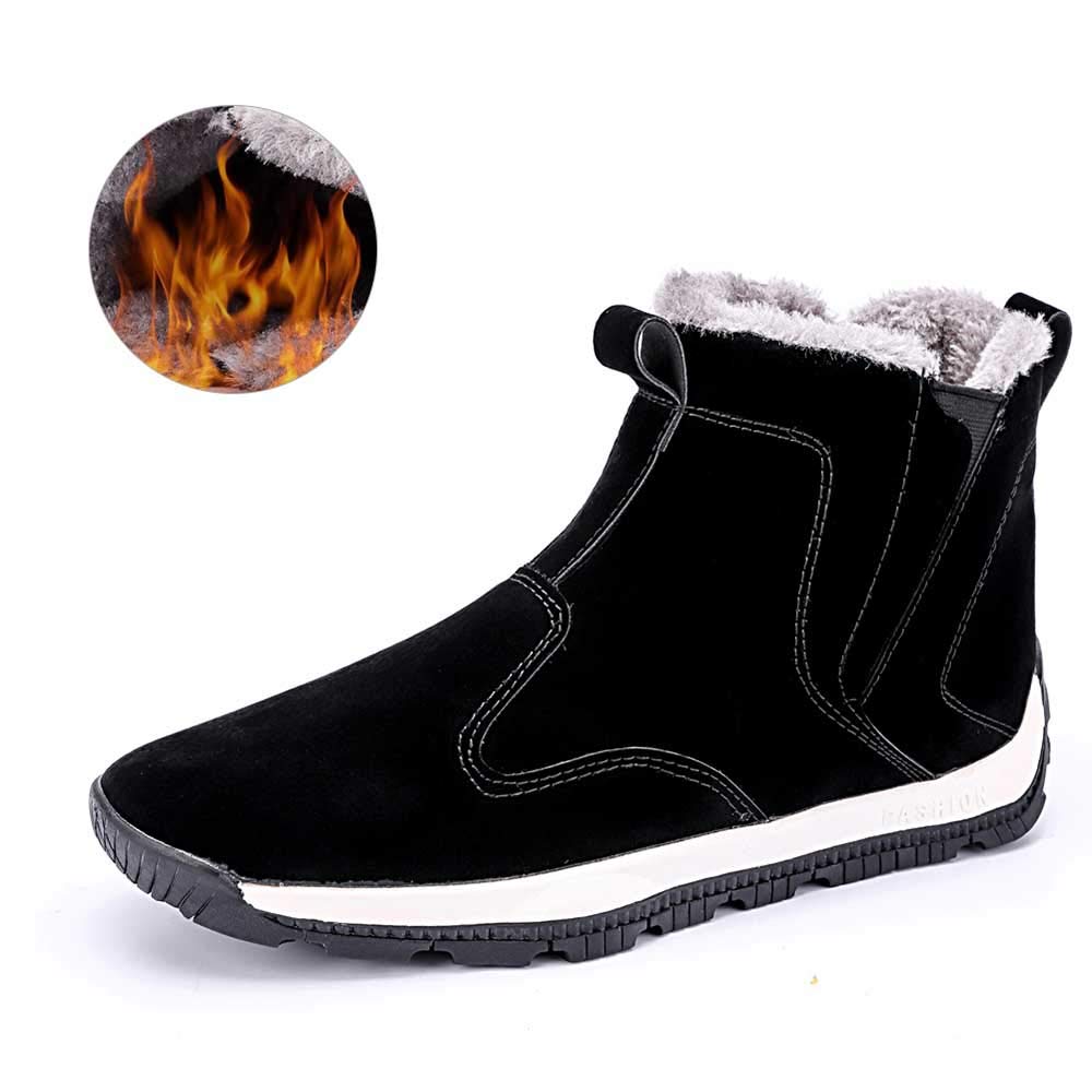 MARITONY Snow Boots Sneakers for Men, Waterproof Winter Warm Anti-Skid Ankle Outdoor High Top Chukka Shoes