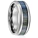 Cavalier Jewelers 8MM Men's Titanium Ring Wedding Band | Black and Gray Zebra Wood Inlay | Beveled Edges