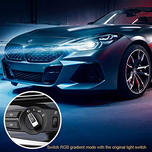 H7 RGB LED Headlight Bulbs&RGB Headlights Daytime Running Light Switch Controlled Multicolour All-in-One Conversion Kit Color:6001K,White,Red,Green,Blue - Thumbnail 3