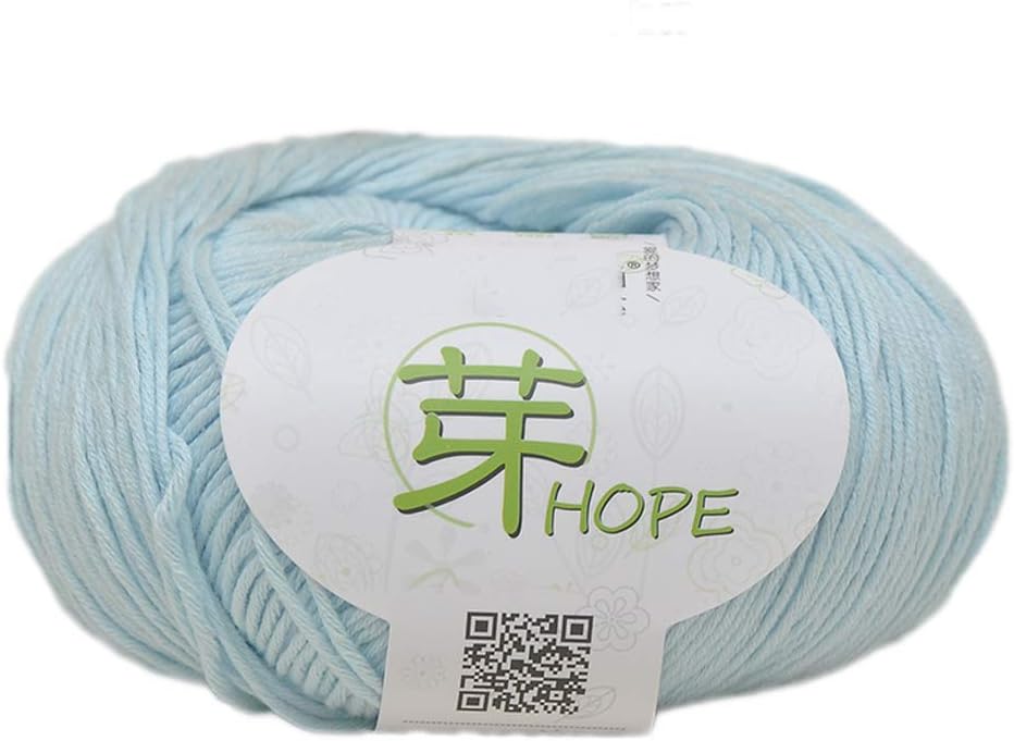 Wool yarn , Knitted Wool Thread Baby Wool Cotton Thread Manual Diy Woven Milk Cotton Yarn Crochet Doll Thick Line/light Blue