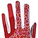 GH Women's Leather Golf Gloves One Pair - Heart Patterned Both Hands (Red, 20 (M))
