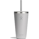 Hydro Flask All Around Tumbler Straw Lid, Insulated Travel Mug, Stainless Steel Coffee Cup 28 Oz Tonal Birch