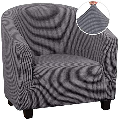 Tub Chair Covers for Armchairs, Armchair Covers Stretch Tub Chair Cover Removable Washable Sofa Couch Cover for Bar Counter Living Room Reception (Jacquard Grey)
