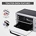 VIVOHOME 6-Slice Countertop Toaster Oven with Bake Pan, Broil Toasting Rack and Drag Hook, Oven Mitten Included, Stainless Steel, Silver