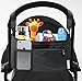 Deluxe Stroller Organizer Universal Fit for All Strollers Multiple Pockets Zipper and Phone Pocket Deep Insulated Cup Holders Black