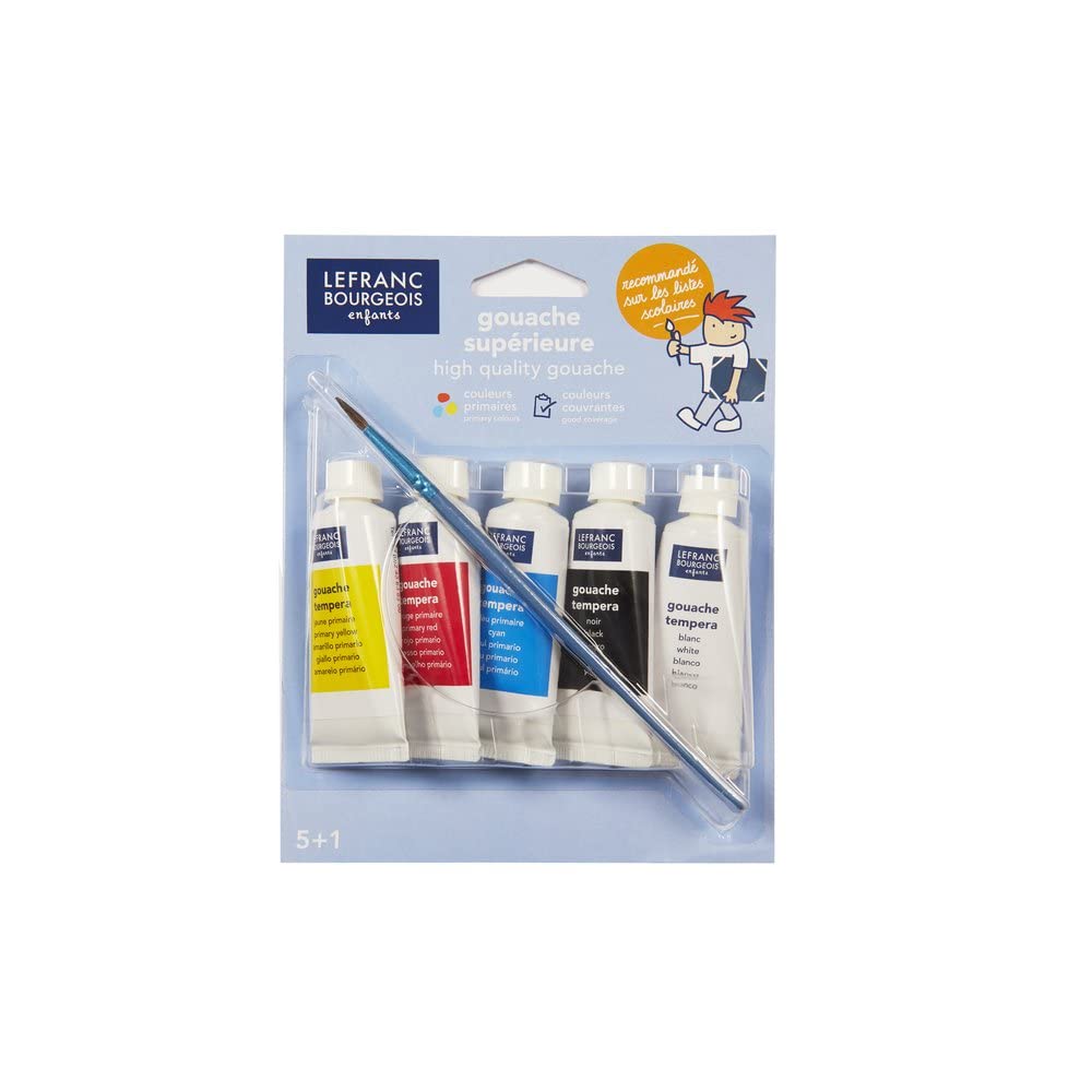 Lefranc & Bourgeois Gouache Tubes of Paint Set, Multi-Colour, multicoloured, Gouache Set - 10 Farben Primärfarben