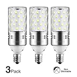 HzSane LED Corn Bulbs, 12W Daylight White 6000K LED Bulbs, 100 Watt Incandescent Bulbs Equivalent, E12 Base, 1200 Lumens LED Lights, Cylinder Bulbs, 3 Pack