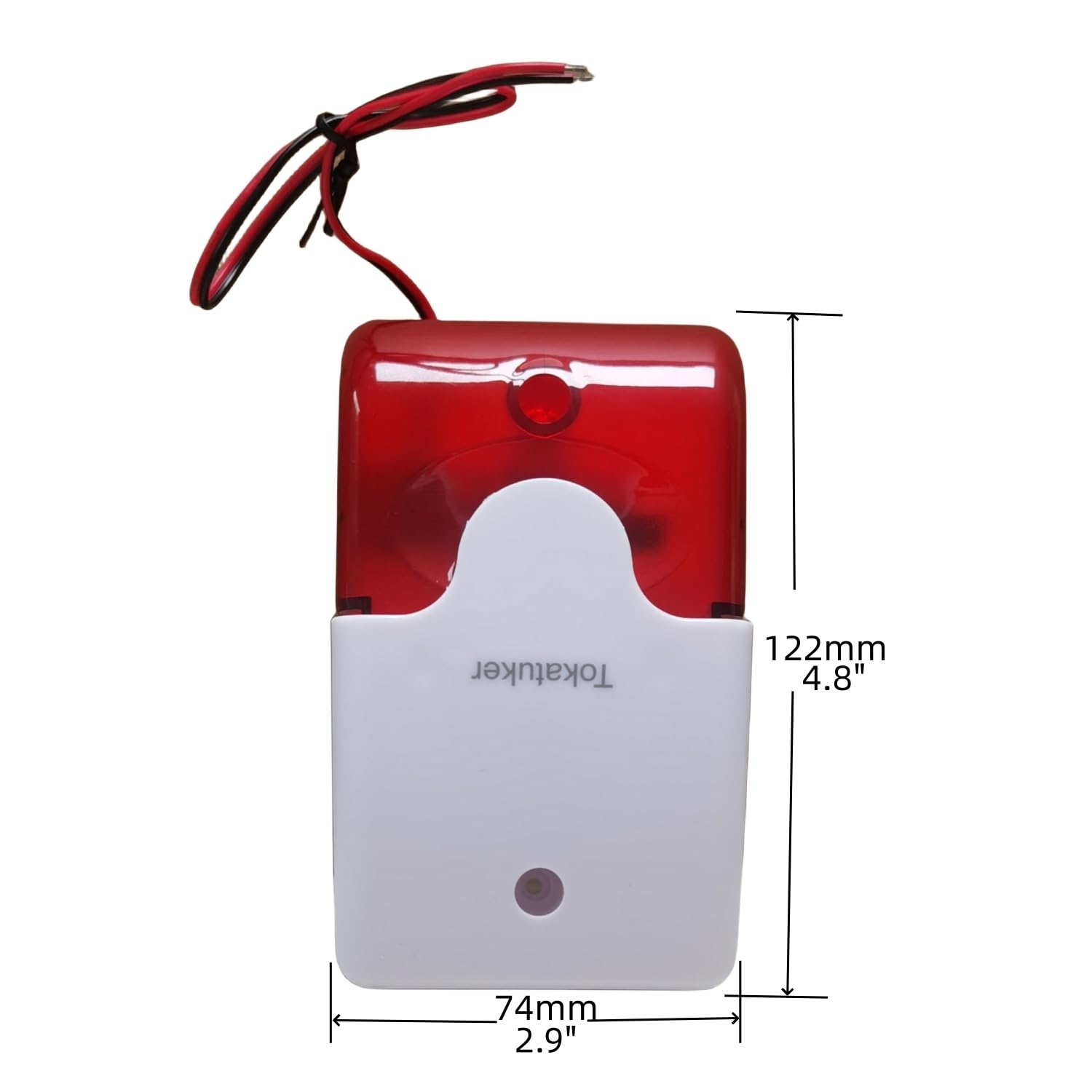 DC9 to 12V Wired Strobe Siren Red Light Sound Flash Buzzer Siren Home Security Alarm System Electric Security Siren 110dB@12V DC