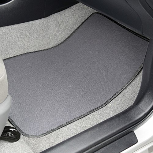 BDK MT-100-MG Classic Carpet Mats for Car SUV Van & Truck-Universal Fit Front & Rear Floor Protection with Heelpad (Medium Gray)