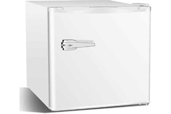 Antarctic Star Mini Upright Freezer -1.2 cu.ft Compact freezer with Removable Shelves and Adjustable Thermostat,for Home/Kitchen/Office(White)