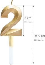 Polly Online Gold Glitter 3D Number Candles 0-9 Birthday Cake Topper view 2