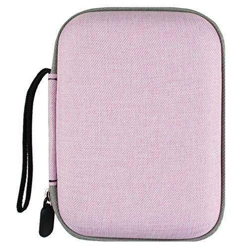 Portable External Hard Drive Carrying Case, Waterproof Hard EVA Shockproof Travel Case for 2.5-Inch Portable External Hard Disk Drive,Pink