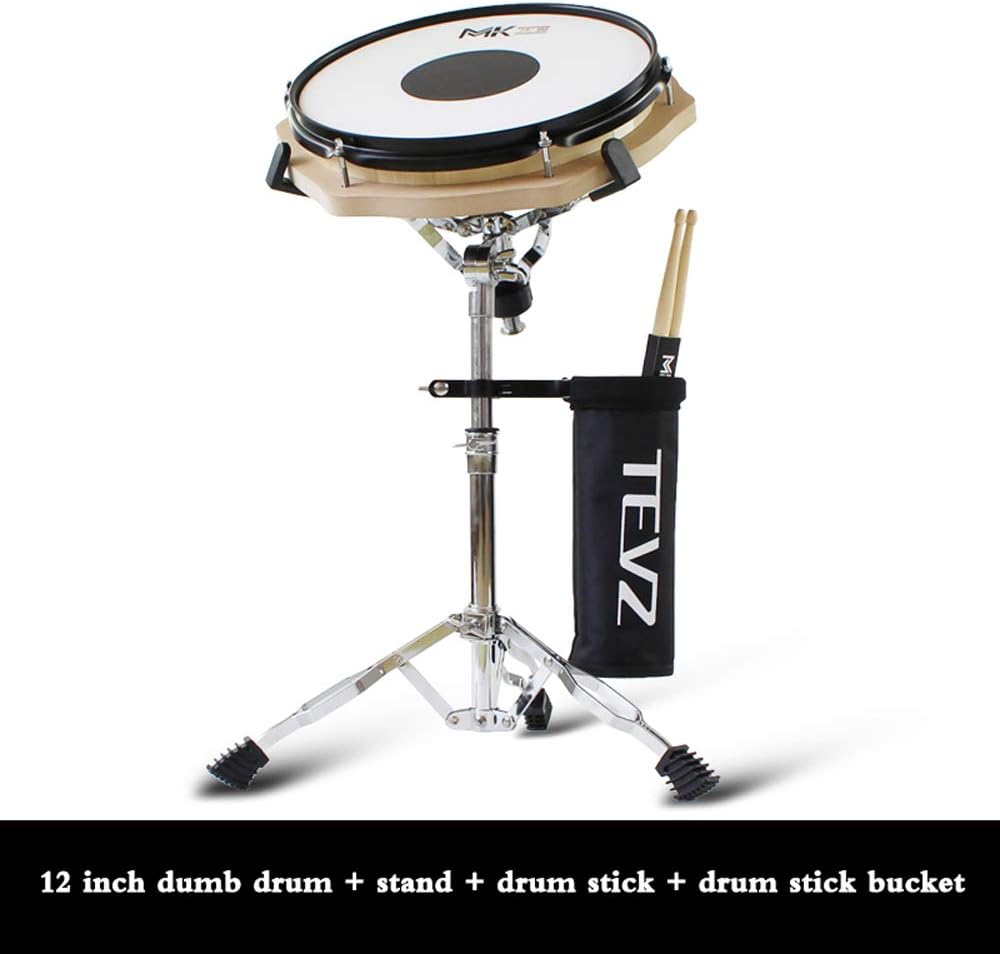 ZHXY Drum Practice Pads Drum Pad Drum Practice Pad 12 Inch Real Gum Rubber Mute Snare Drum Pad Silent Practice Practice Pad Stand Bundle Dumb Drum Set