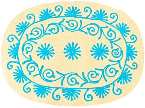Luncheon mat felt single color embroidery beige 32 ~ 24.5 64907136