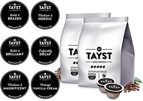 Tayst Coffee Pods, Variety Pack Assortment, K Cups Compatible with Keurig Coffee Maker, Sustainable Single Serve, Pack of 100