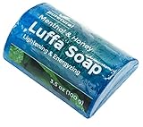 Puretural Luffa Soap Bar to Clean Dark Spots Stubborn Dirt from Body Scrub Soap Lightening Skin with Menthol and Honey Aromatherapy