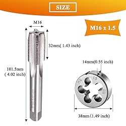 Teocpai Metric Tap and Die Set M16 x 1.5mm HSS