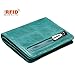 JSLOVE Rfid Blocking Small Compact Bi-fold Leather Pocket Wallet for Women(lake green)