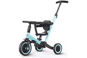 newyoo Toddler Tricycles for 1-3 Year Olds, Toddler Bike, Baby Balance Bike, Christmas and Birthday Gift for Boy and Girl, Trike with Push Handle, Safety Guard, Safety Belt, Blue, TR008