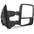 SCITOO Passenger Right Side Mirrors fit 2008-2016 For Ford For F-250 For F-350 For F-450 For F-550 Super Duty with Heated Turn Signal Manual Telescoping and Folding