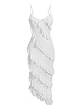 Floerns Women's Ruffle Trim Cami Dress Sweetheart