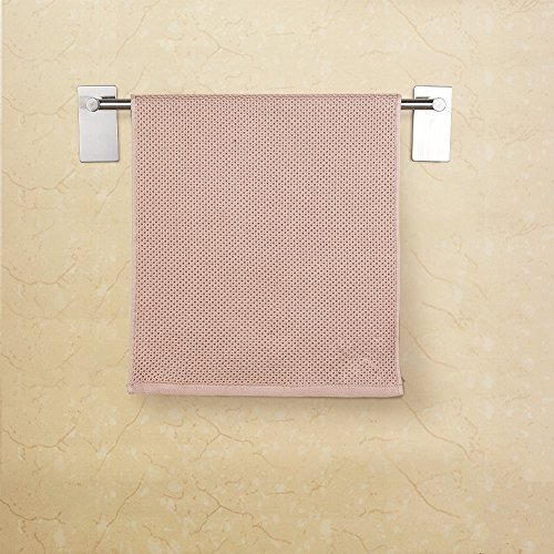 image for LuckIn Brushed Stainless Steel Towel Bar Holder Adhesive Wall Mounted 