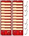 COMPONO Wall Storage Pocket Charts (10 Pocket - 2 Pack, Red) File Organizers with Free Bonus 6 Door Hangers. Best Pocket Chart for School, Classroom, Home or Office. Wall Pocket Chart Organizer