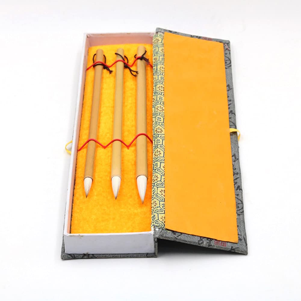 CENPEK 3 Pack Chinese Calligraphy Brush Set Writing Drawing Ink Brushes, Japanese Kanji Sumi Brush Pen for Professional Beginner