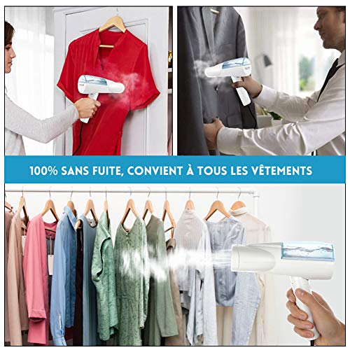 Défroisseur Vapeur Portable, Repassage Vapeur Pliable, 3 Niveaux de Vapeur, Réchauffage Rapide pour Vêtements, Léger et Parfait pour le Voyage