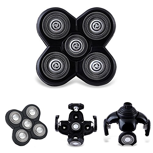 5 Blade Universal Rotary Replacement Shaver Head, Electric Shaving Head Razor Blades Replacement Head 5D,220V(BLACK)