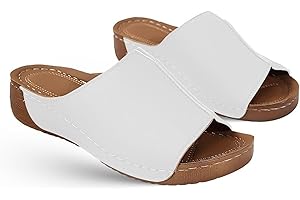 Generic Lausiuoe Sandals Women Dressy Summer Flat Walking Comfortable Arch Support Orthotic Slides Orthopedic Slippers Flip Flops