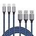 ANTAOLE Phone Charger Fast Charging Cord 3Pack 6FT High Speed Data Sync Transfer USB Cable Compatible with Phone XS MAX/XR/X/8/7/Plus/6S/6/SE/5S/5C/Mini/Air/Pro and More(Blue)