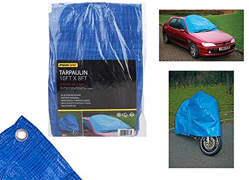 PROLINE Waterproof Multi-purpose Tarpaulin With Eyelets, Blue (10x8 ft)