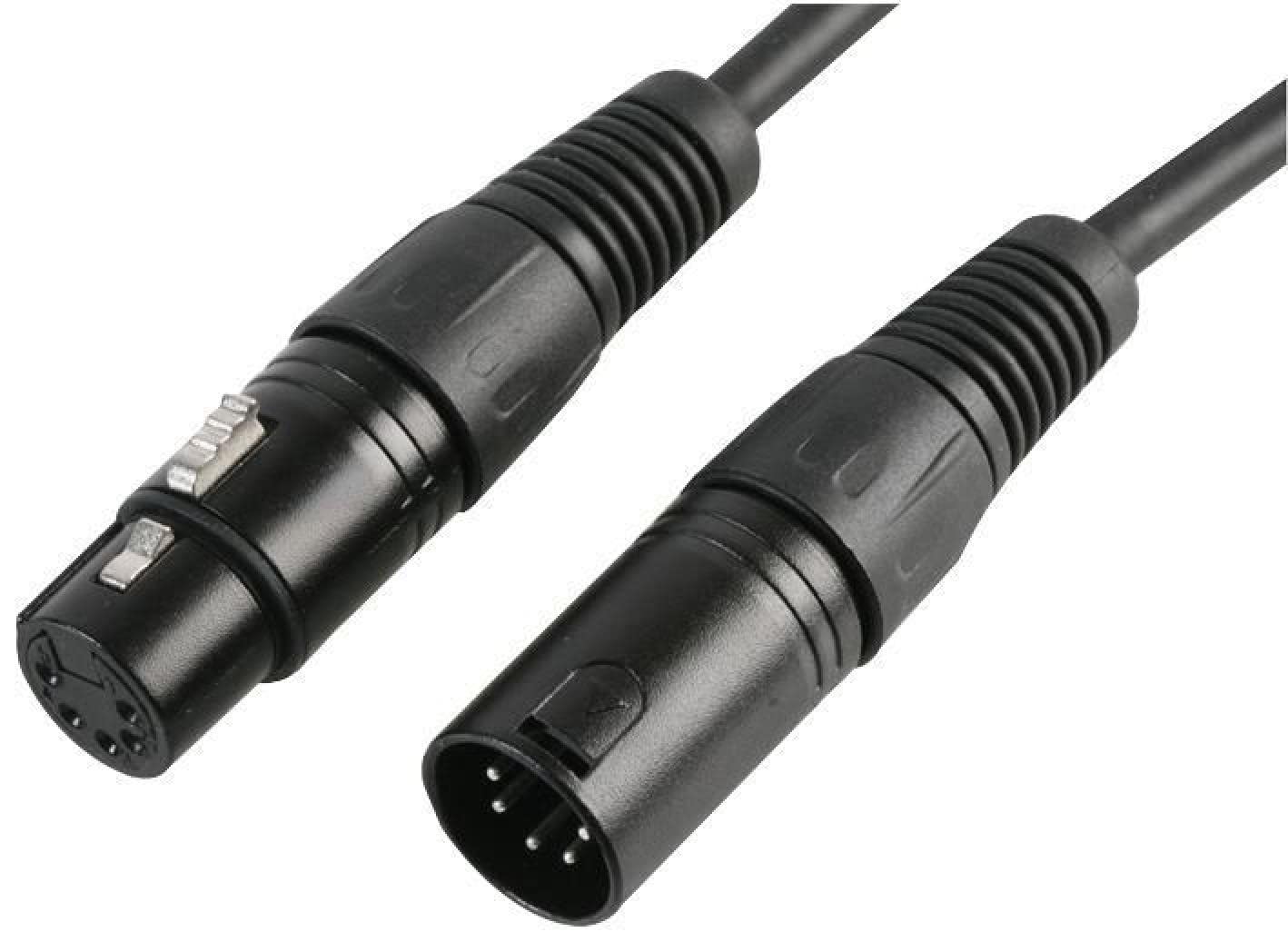 Pulse PLS00194 5 Pin XLR Male to Female DMX Lead, 1 Pair+Screen, 0.5m, Black