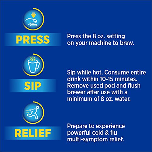 Theraflu PowerPods Nighttime Severe Cold Medicine, Honey Lemon with Chamomile & White Tea Flavors, 8 count