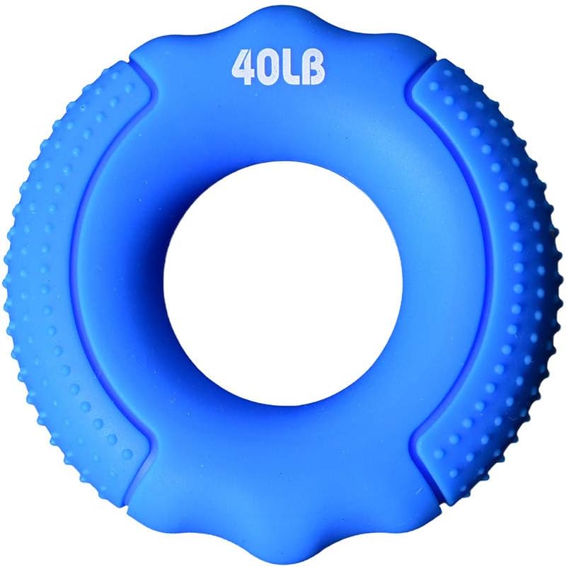 Grip Strengtheners - Forearm Ring Hand Exercisers - Silicone Squeezer Gripper for Muscle Strengthening Training Tool - Arthritis Finger Physical Therapy PT Kit Trainer (A:Blue)