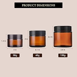 Lil Ray 2 Oz Glass Cream Jars with Black Lid, Empty
