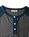 H2H Mens Casual Basic Cotton V-neck T-shirts with Point Shoulder Button Leather Pocket CHARCOALBLUE US M/Asia L (CMTTL077)