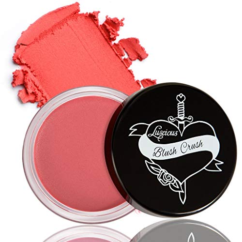 Blush Crush Cream Lip & Cheek Tint by Luscious Cosmetics | Natural Matte Finish | Ultra-blendable, Skin Flattering Formula | Cruelty Free & Vegan Cream Blush. (Shade - Infatuation) - 0.39oz