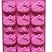 Witkey 15 Cavity Cute Cat Shape Non Stick Silicone Fondant Chocolate Candy Baking Cookie Moulds Soap Decorating Molds