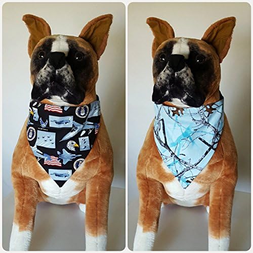 Reversible Bandana, Made From Air Force Fabric, Armed Forces, Blue Camo, United States Scarf Cat Dog Pet Slip On Over The Collar 2 in one