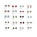 Aganippe 20 Pair Sets Cute Animals Hypoallergenic Nickel-free Stud Earrings Set For Kids Girl (Style-7)